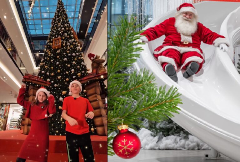 Galeria Echo zachwyca świątecznymi dekoracjami. Hit: choinka-zjeżdżalnia