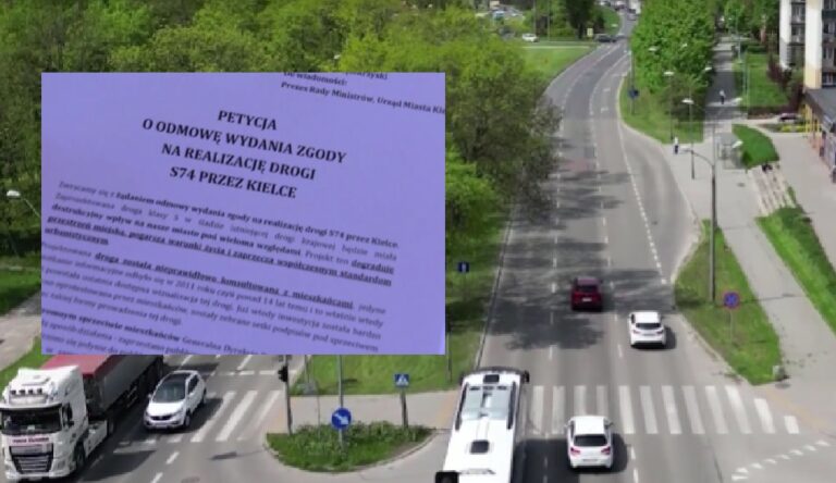 S74 dzieli Kielce. Protestujący chcą obwodnicy albo tunelu Mieszkańcy i przedsiębiorcy złożyli petycję przeciwko budowie S74 przez Kielce.