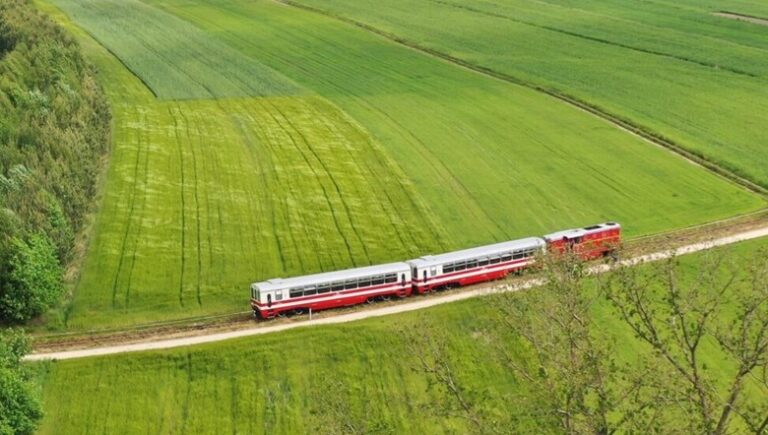 Ciuchcia Ponidzie wraca do gry! Znamy termin zakończenia prac Fot.: FB/Historyczny skład na tle odnowionej hali w Jędrzejowie – już wkrótce pasażerowie znów wyruszą w sentymentalną podróż przez serce Ponidzia.