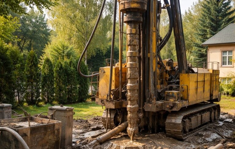 Wiercą na 200 metrów pod Kielcami! Szukają „podziemnego złota” Fot.: Powiat Kielecki/Nowoczesne wiertnice coraz częściej pojawiają się na kieleckich budowach