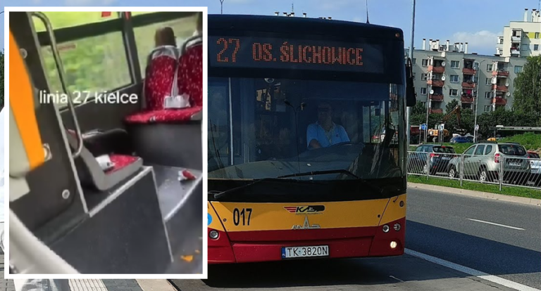Fot.: Autobusy kieleckiej komunikacji miejskiej (na zdjęciu autobus poglądowy) są pod stałym nadzorem kamer, które idealnie zarejestrowały twarz obrzydliwego pasażera.