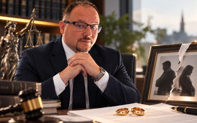 Mec. Michał Bukowski, kielecki adwokat zajmujący się m.in. sprawami rozwodowymi i rodzinnymi.
